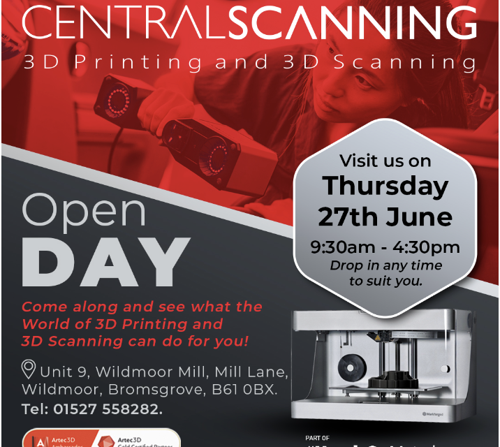 Central Scanning Announces Open Day to Showcase Cutting-Edge 3D Printing and 3D Scanning Technologies